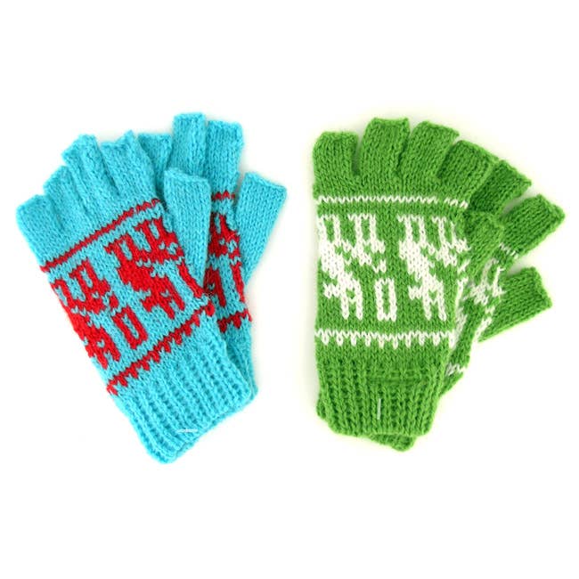 Children's Fingerless Alpaca Gloves