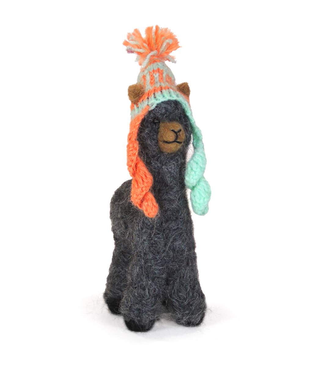 Felt Cria Alpaca: Sculpture Ornament Holiday Decor