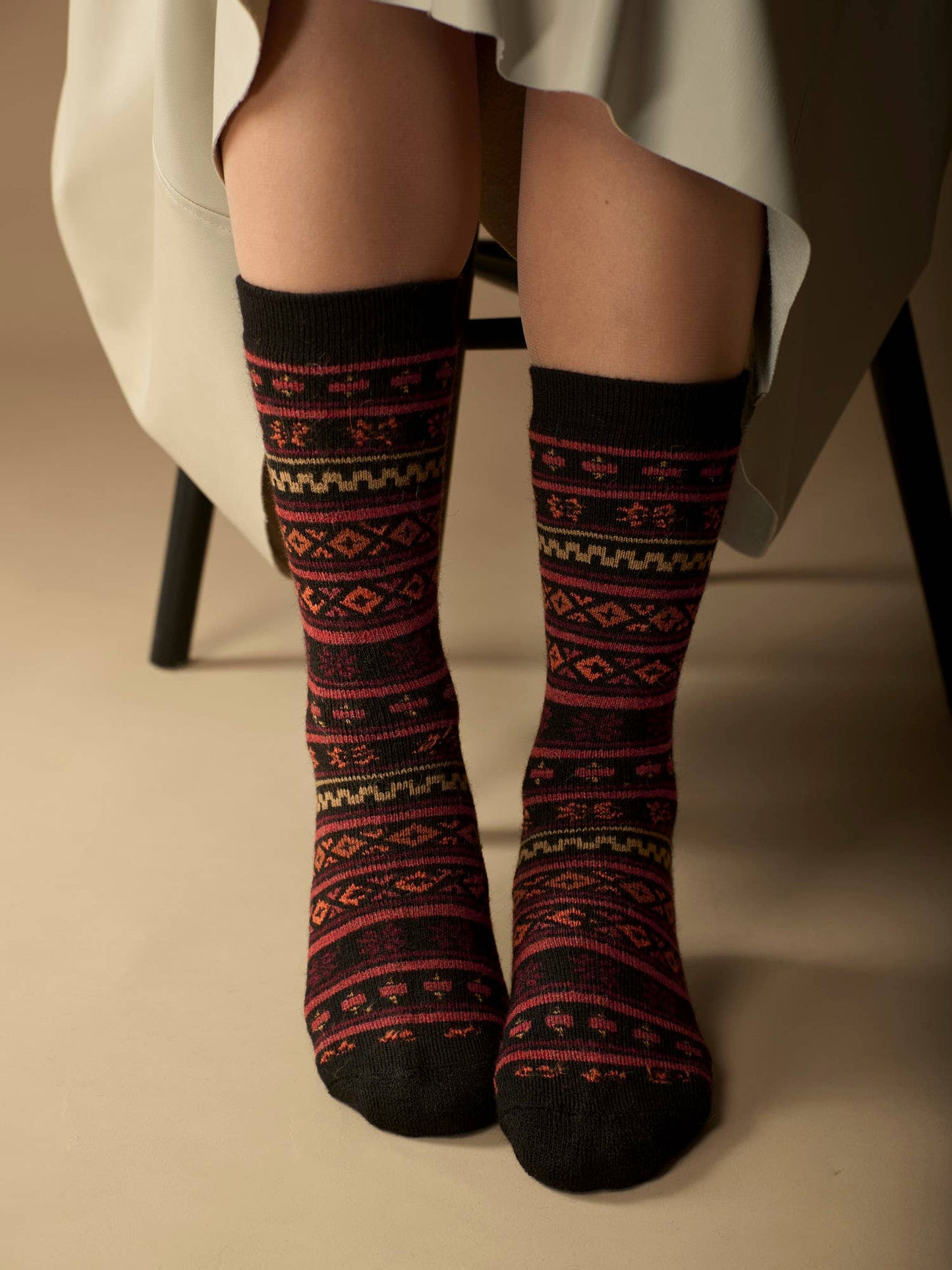 Fair Isle Alpaca Socks | Full Cushion | Crew Sock | NEW ITEM