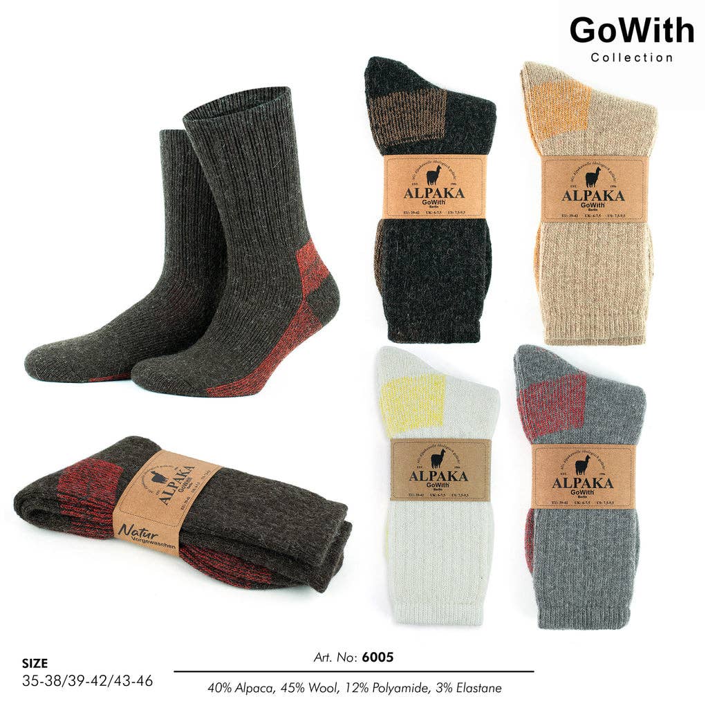 Double Layer Unisex Alpaca Wool Thermal Hiking Boot Socks BR