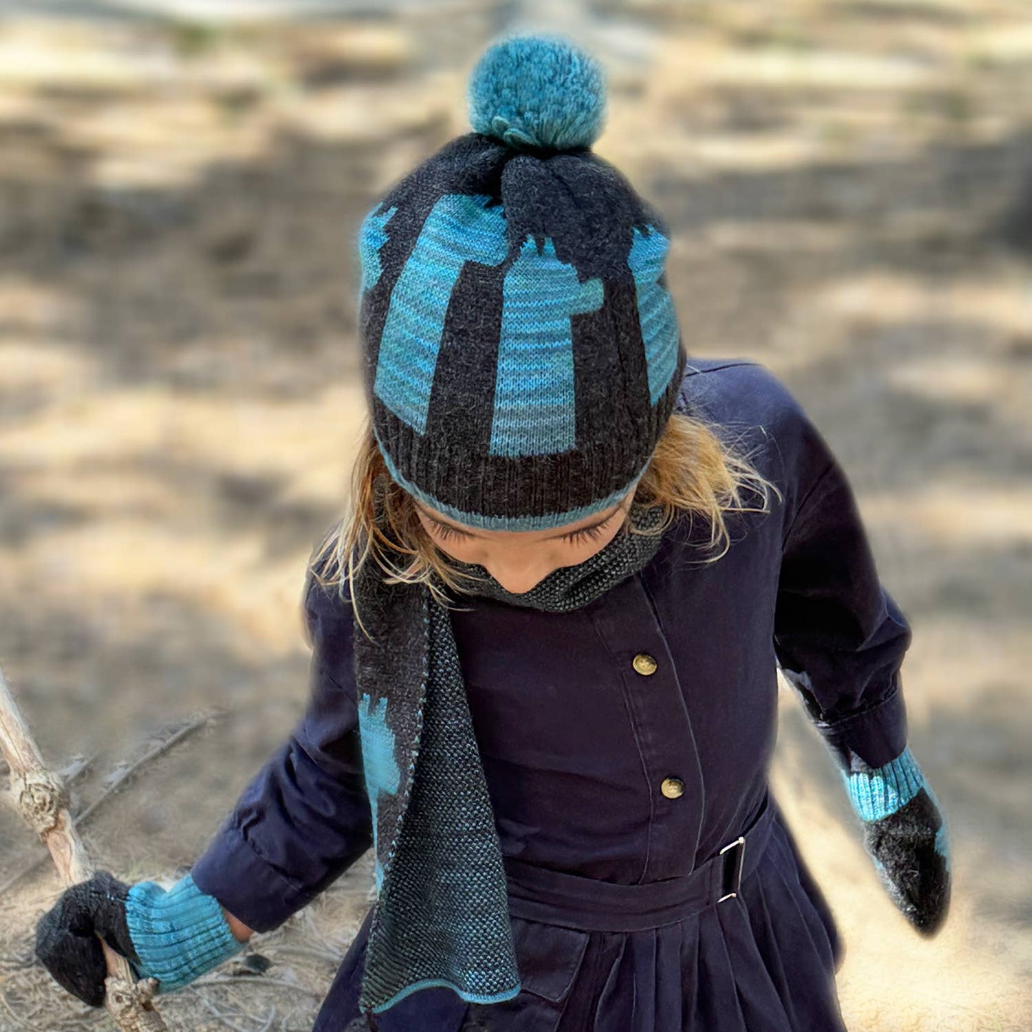NEW! Kid's Alpaca Beanie Hat - Pacas - Aqua Paca