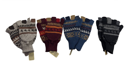 Baby Alpaca Knit Glittens, Button Flap