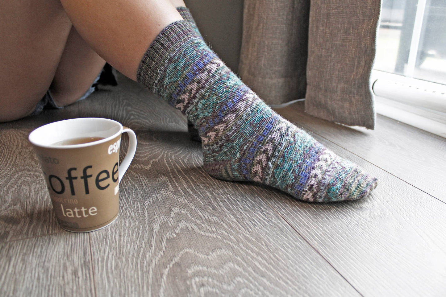 Frida Blue Unisex Baby Alpaca Art Socks