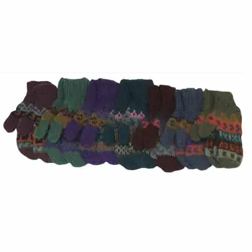 Kid's Colored Alpaca Blend Knit Mittens