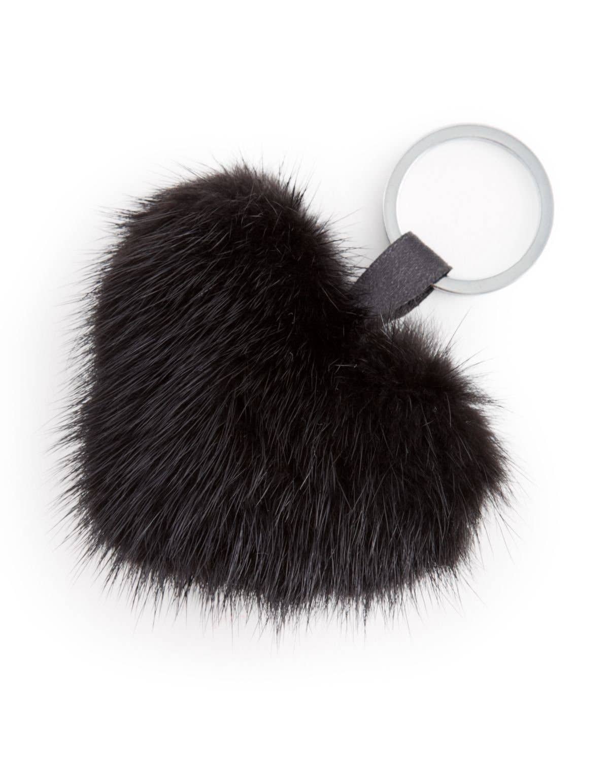 Heart Shaped Alpaca Fur Keychain