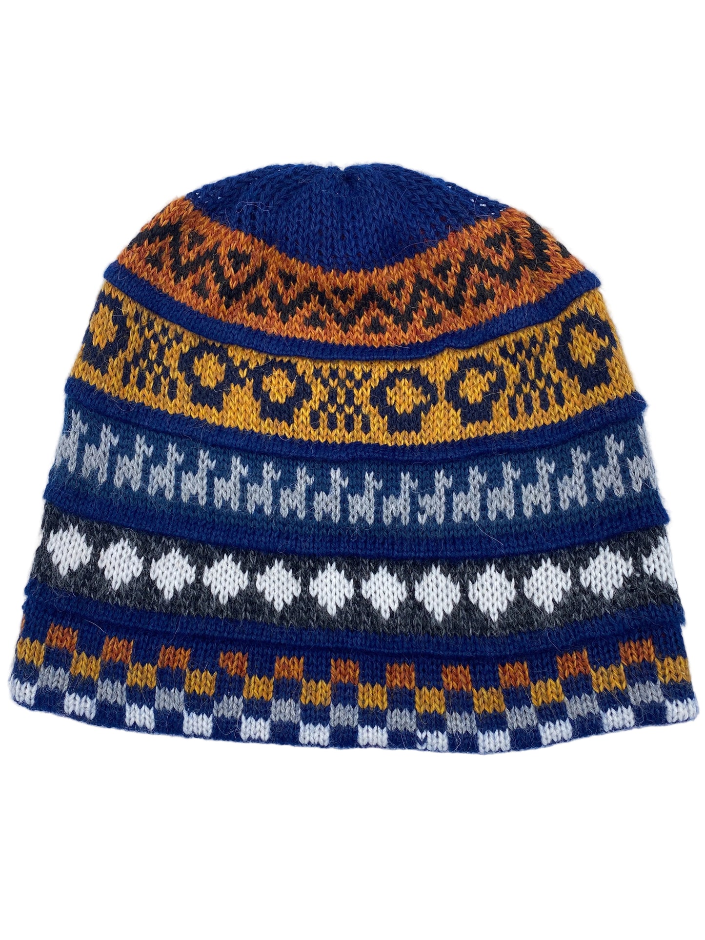 Reversible Baby Alpaca Hat with Multicolor design