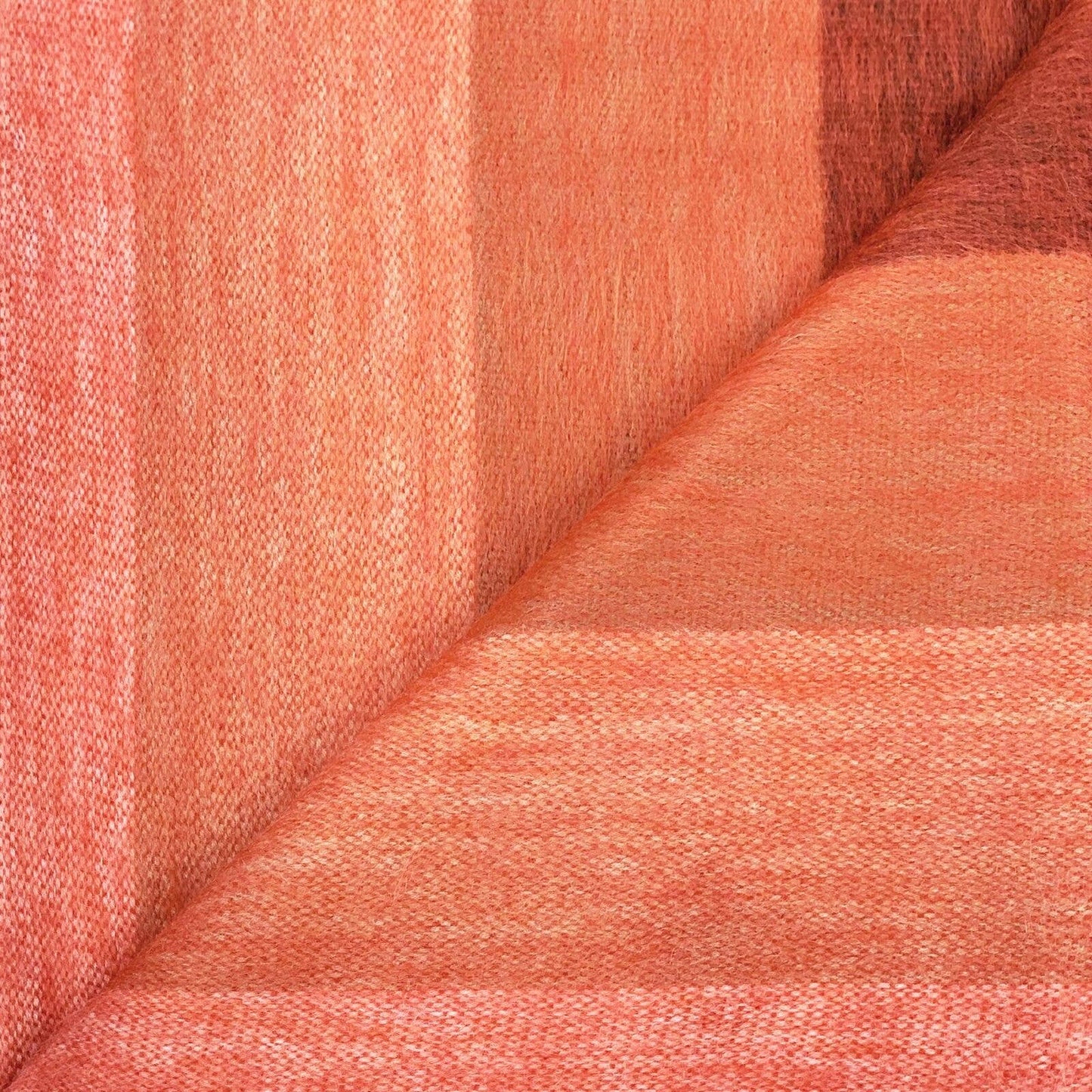 Soft & Warm Baby Alpaca Wool Blanket - Queen 90" x 65" - thick stripes pattern red