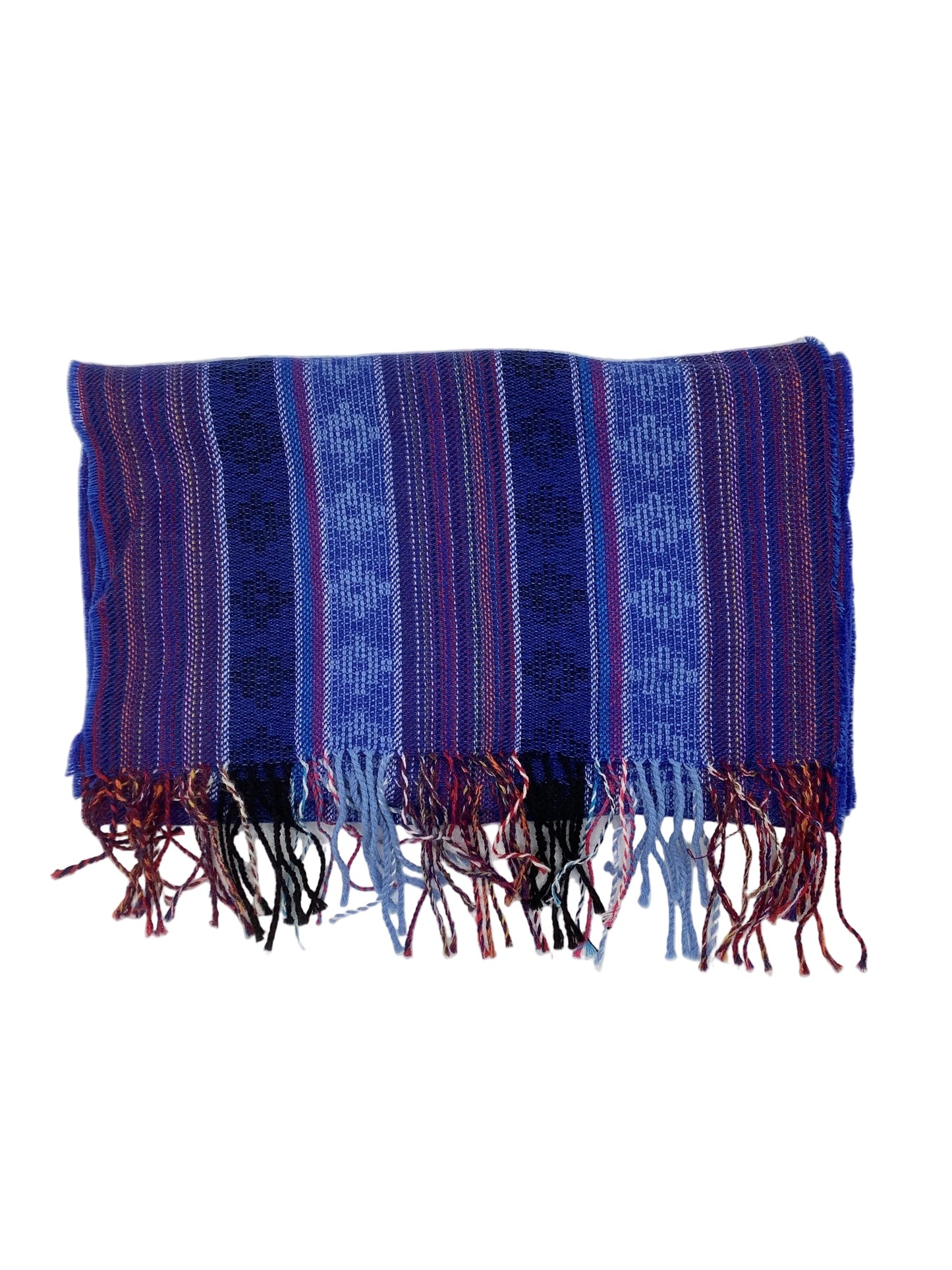 Geometric Design Striped Alpaca Scarf