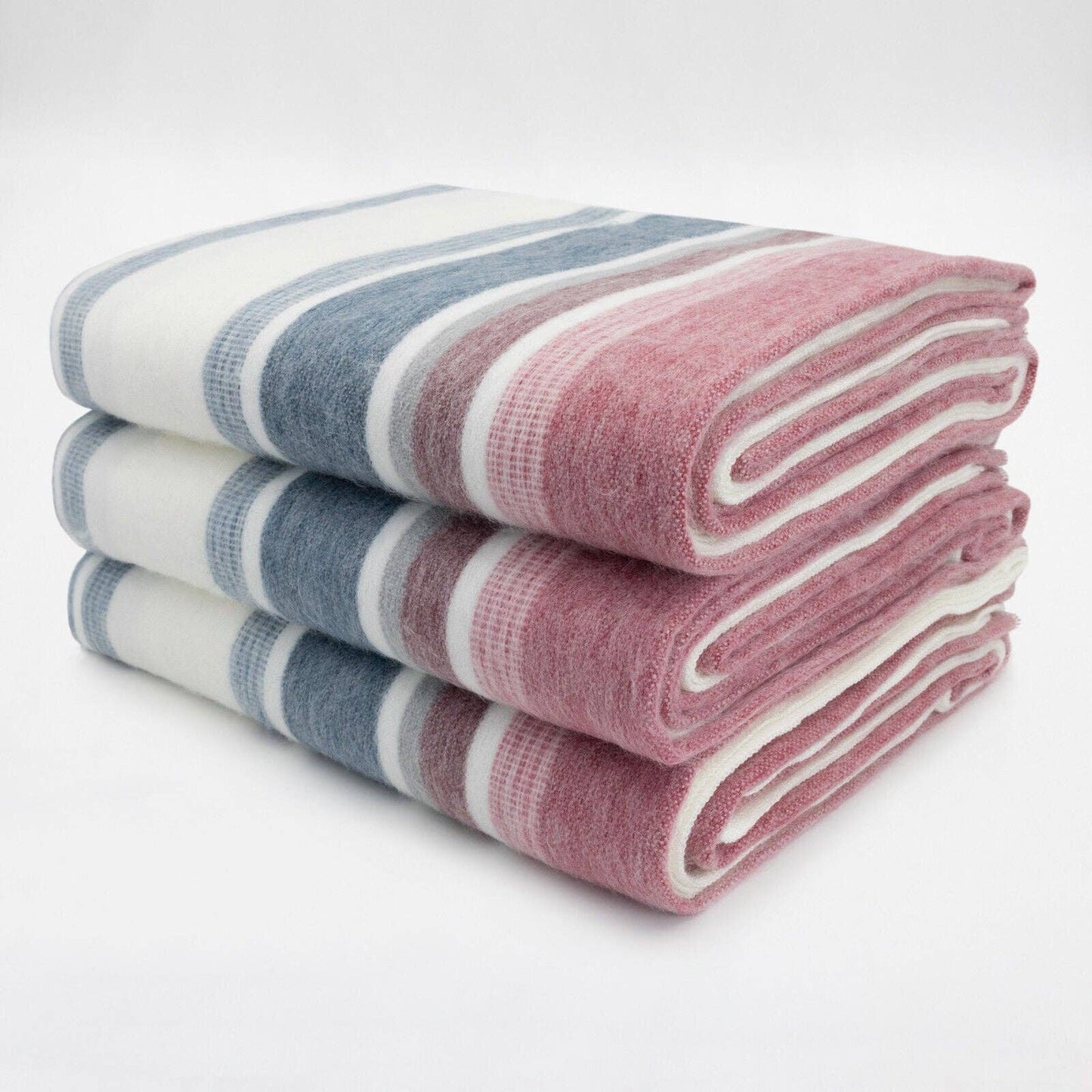 Pindo - Baby Alpaca Wool Throw Blanket / Sofa Cover - Queen 95 x 67 in - pink pastel colors