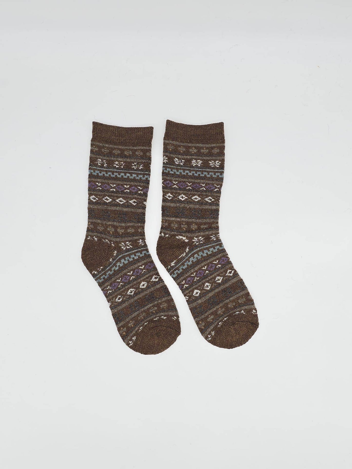 Fair Isle Alpaca Socks | Full Cushion | Crew Sock | NEW ITEM