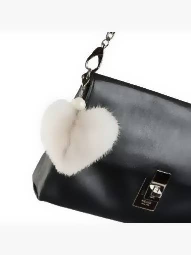 Heart Shaped Alpaca Fur Keychain