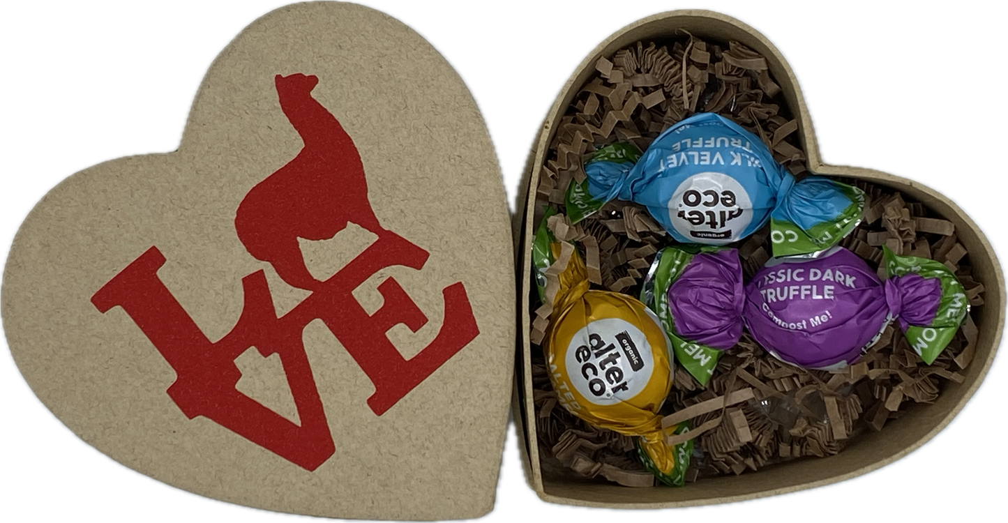 Small Heart Box w/ Alter Ego Truffles - 5" L x 4-1/2" W x 2" H