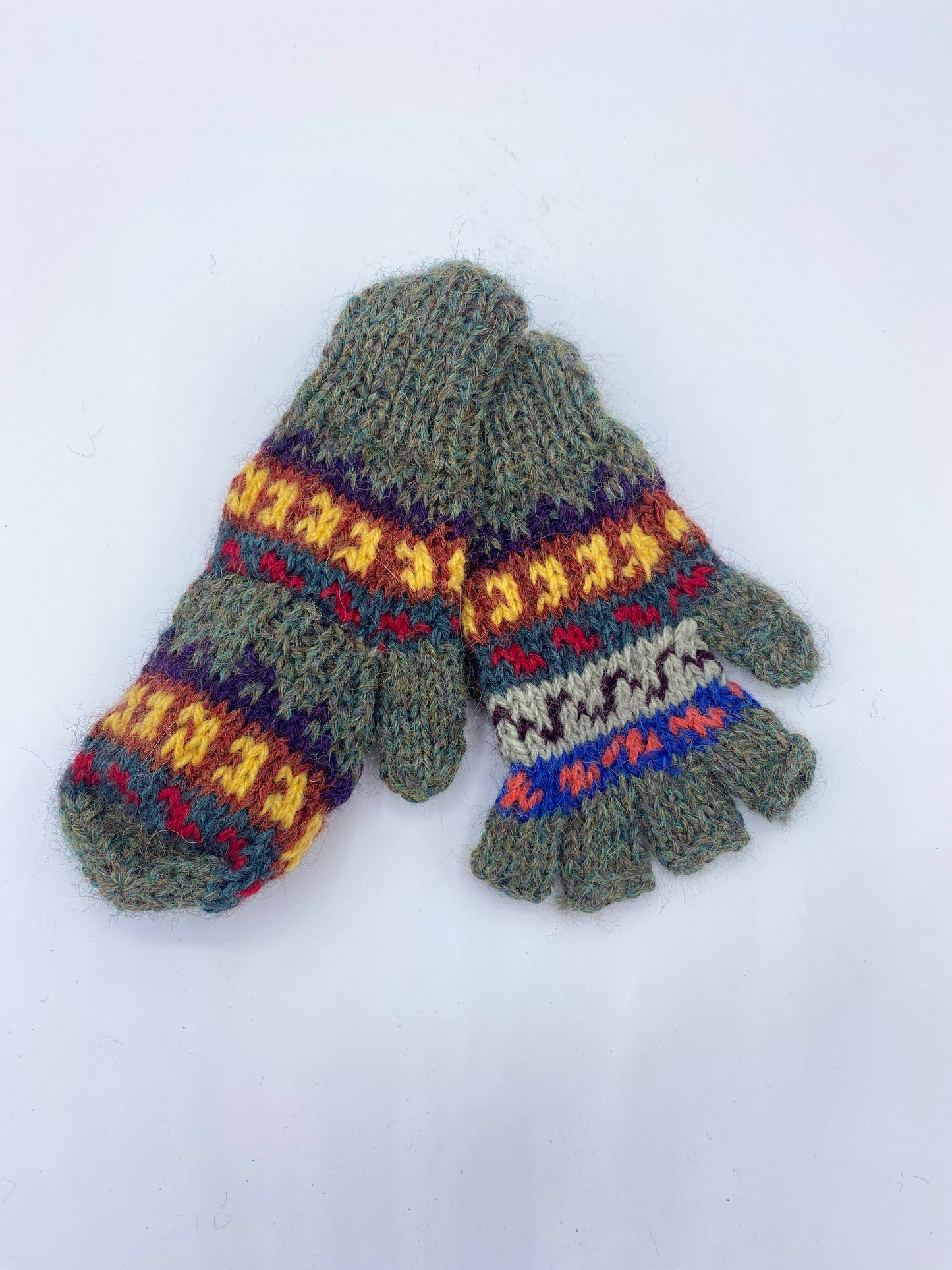 Kid's Colored Alpaca Blend Knit Mittens