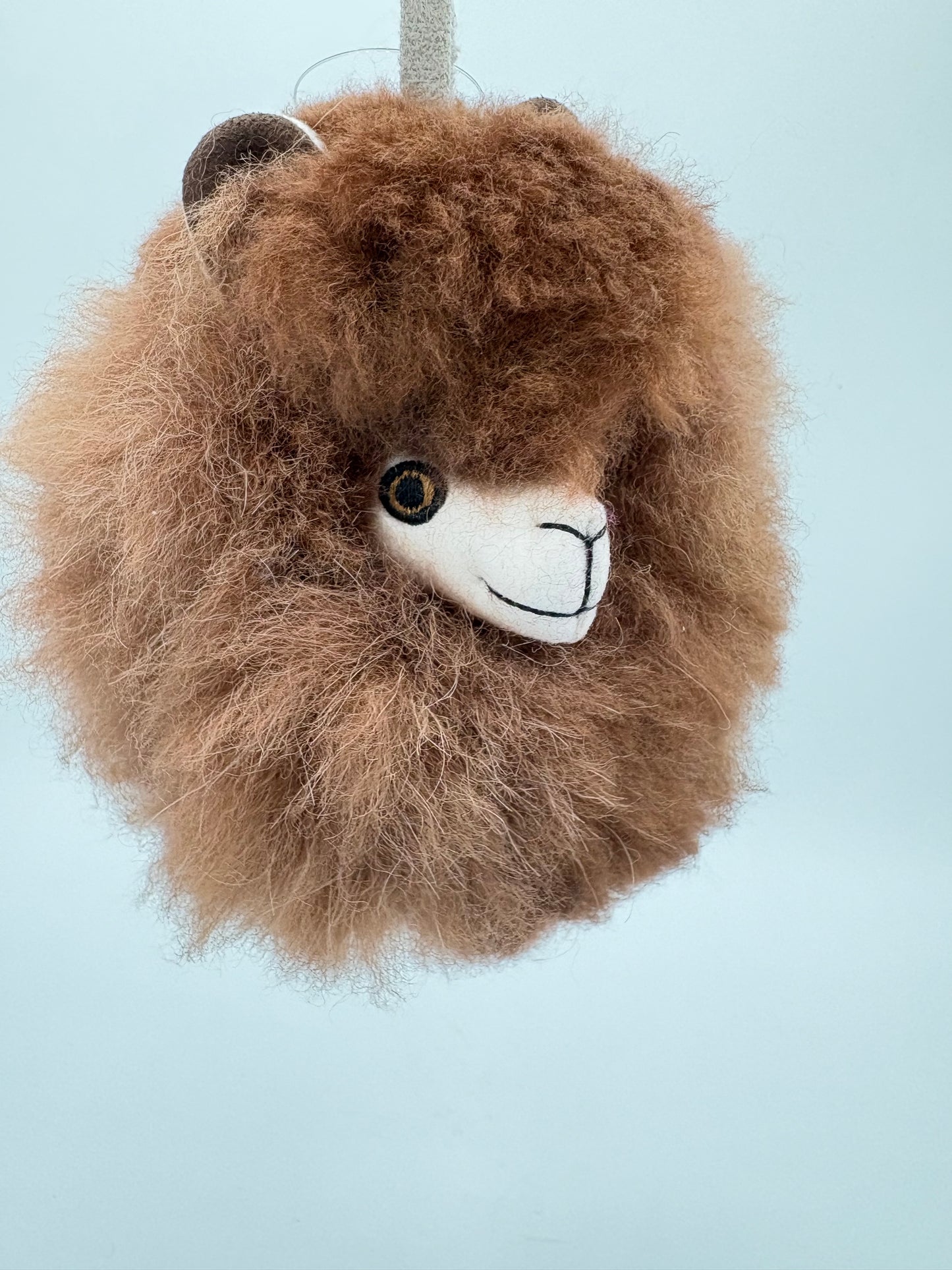 Alpaca Fur Figure PomPom Keychain