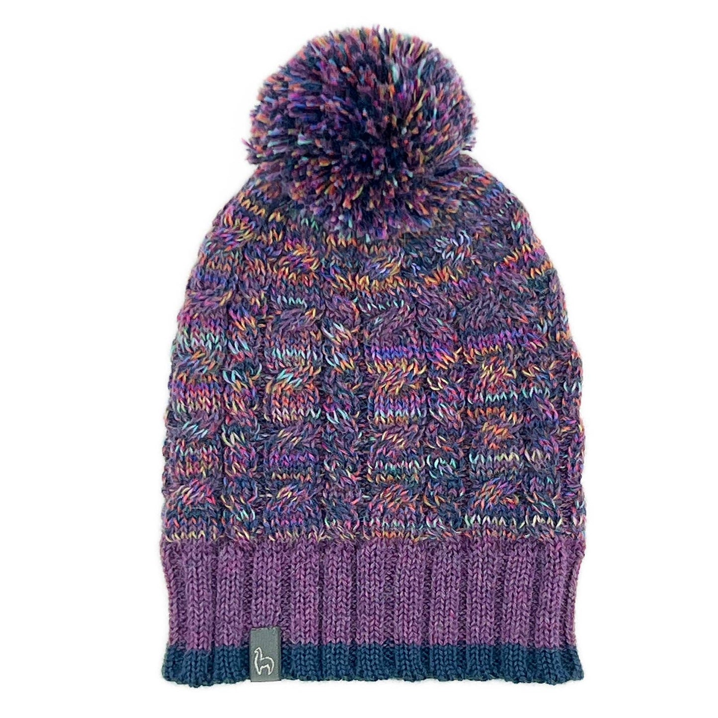NEW! Kid's Alpaca Beanie Hat - Braided - Violet Vortex