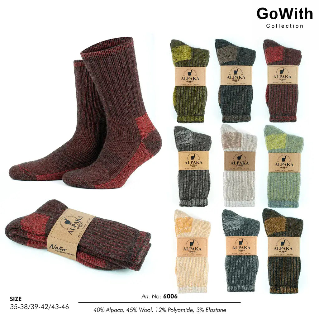 Double Layer Unisex Alpaca Wool Thermal Hiking Boot Socks Kh