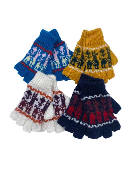 Children's Fingerless Alpaca Gloves