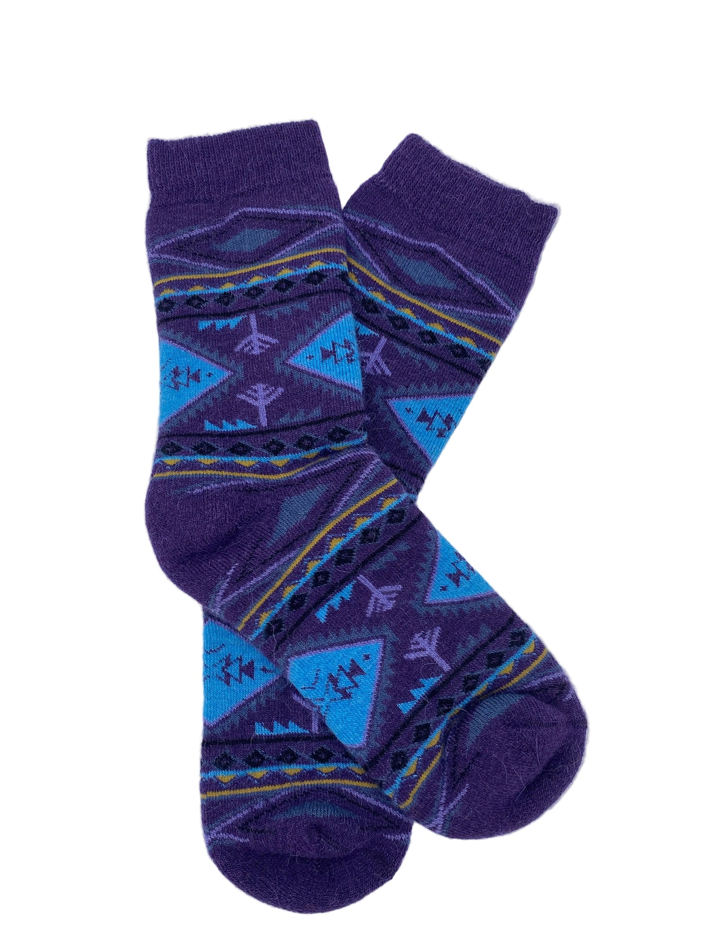 Diamond Pattern Alpaca Sock