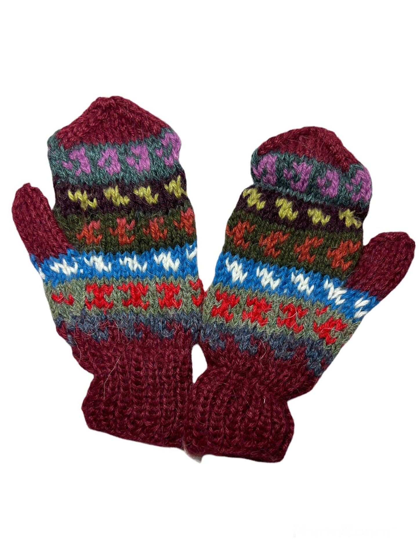Kid's Colored Alpaca Blend Knit Mittens