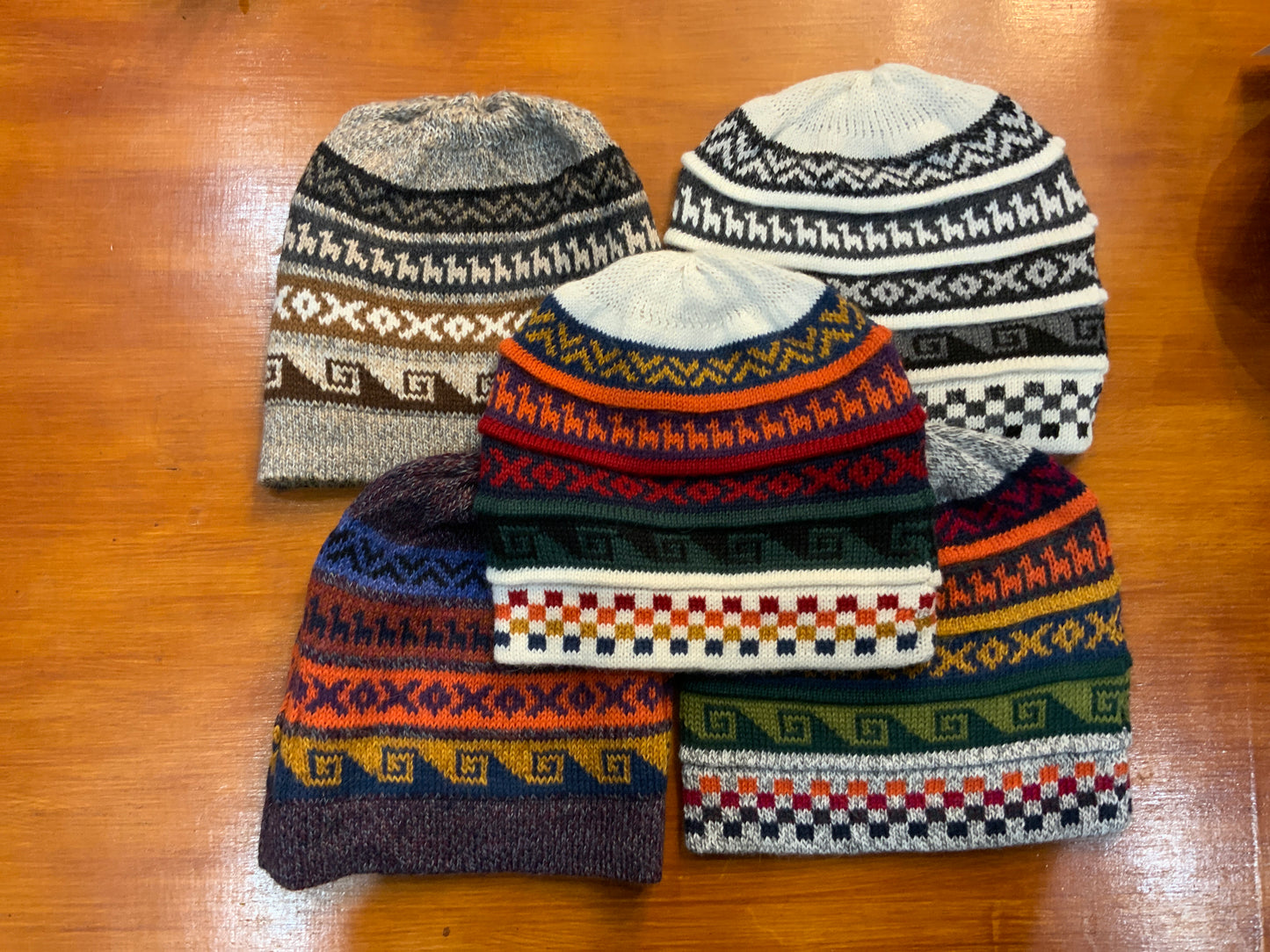 Reversible Baby Alpaca Hat with Multicolor design