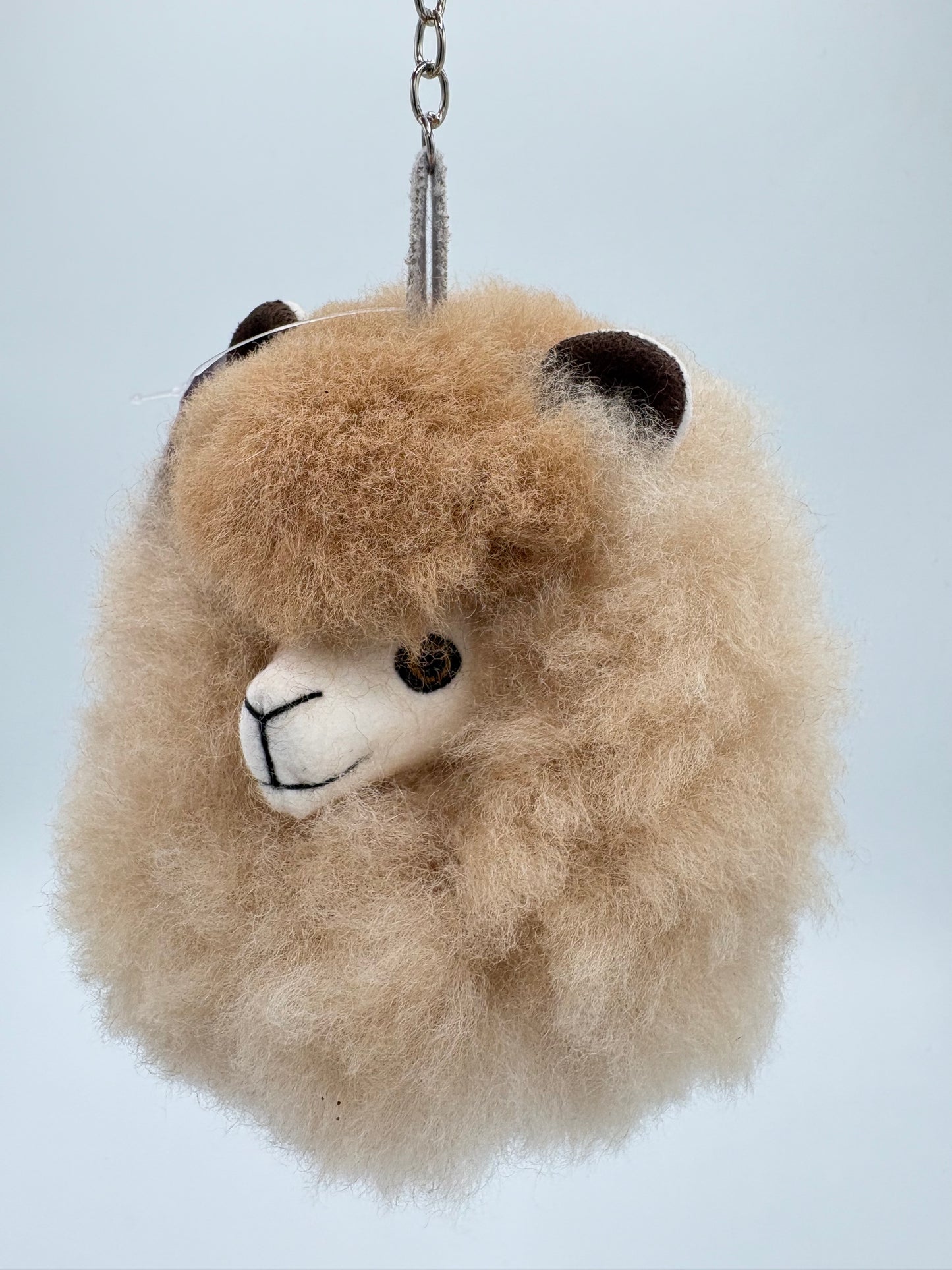 Alpaca Fur Figure PomPom Keychain