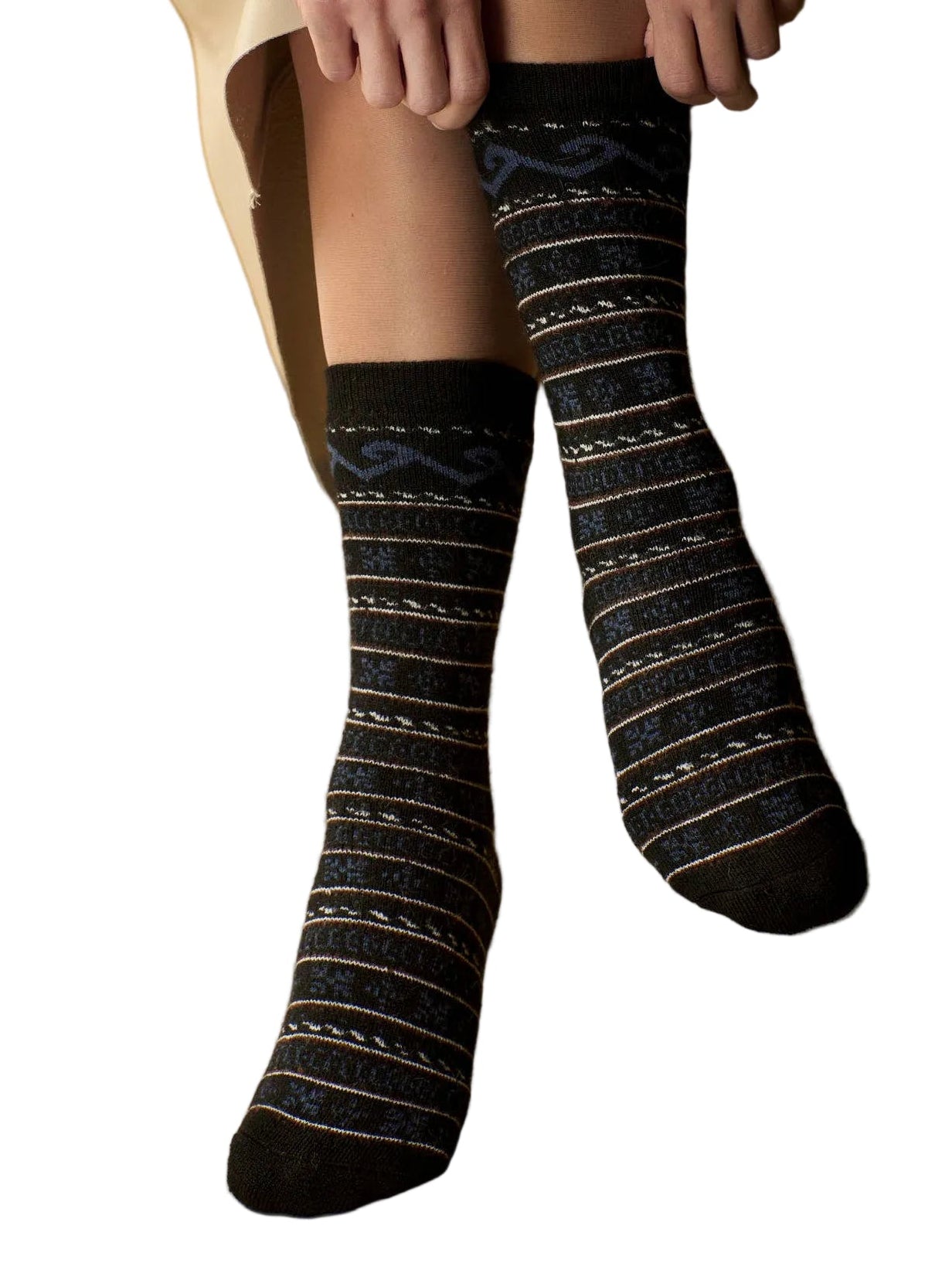 Fair Isle Full Cushion Alpaca Socks