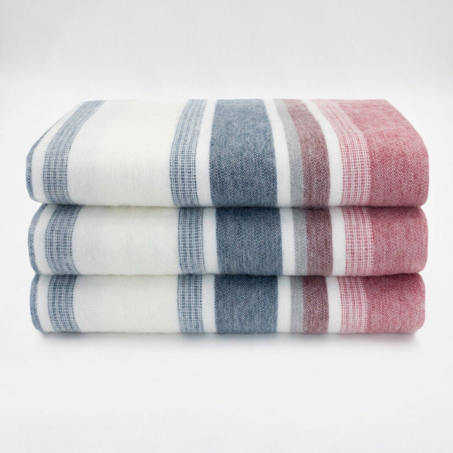 Pindo - Baby Alpaca Wool Throw Blanket / Sofa Cover - Queen 95 x 67 in - pink pastel colors