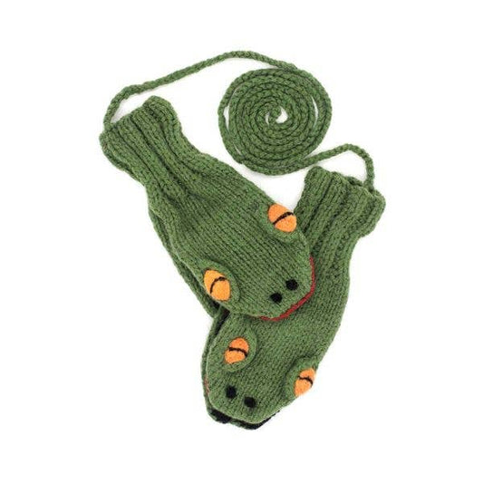 Froggy: Kids Hand Knit Alpaca Mittens
