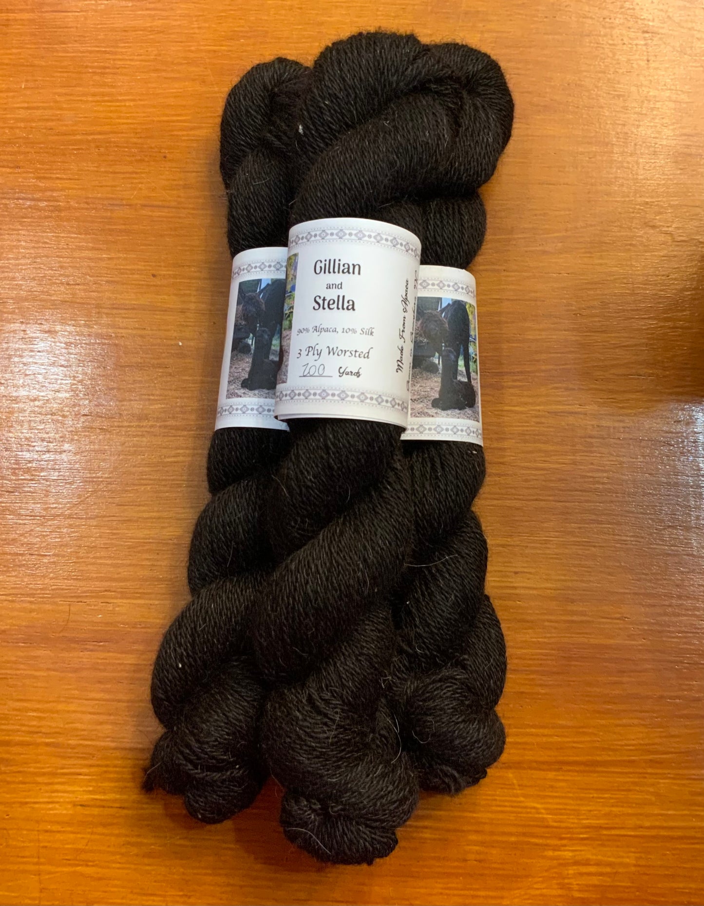 Carnation Stella Gillian 3ply worsted 10% black silk