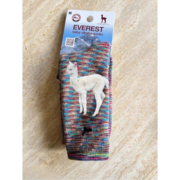 Hand Painted Everest Unisex Baby Alpaca Socks: Candy