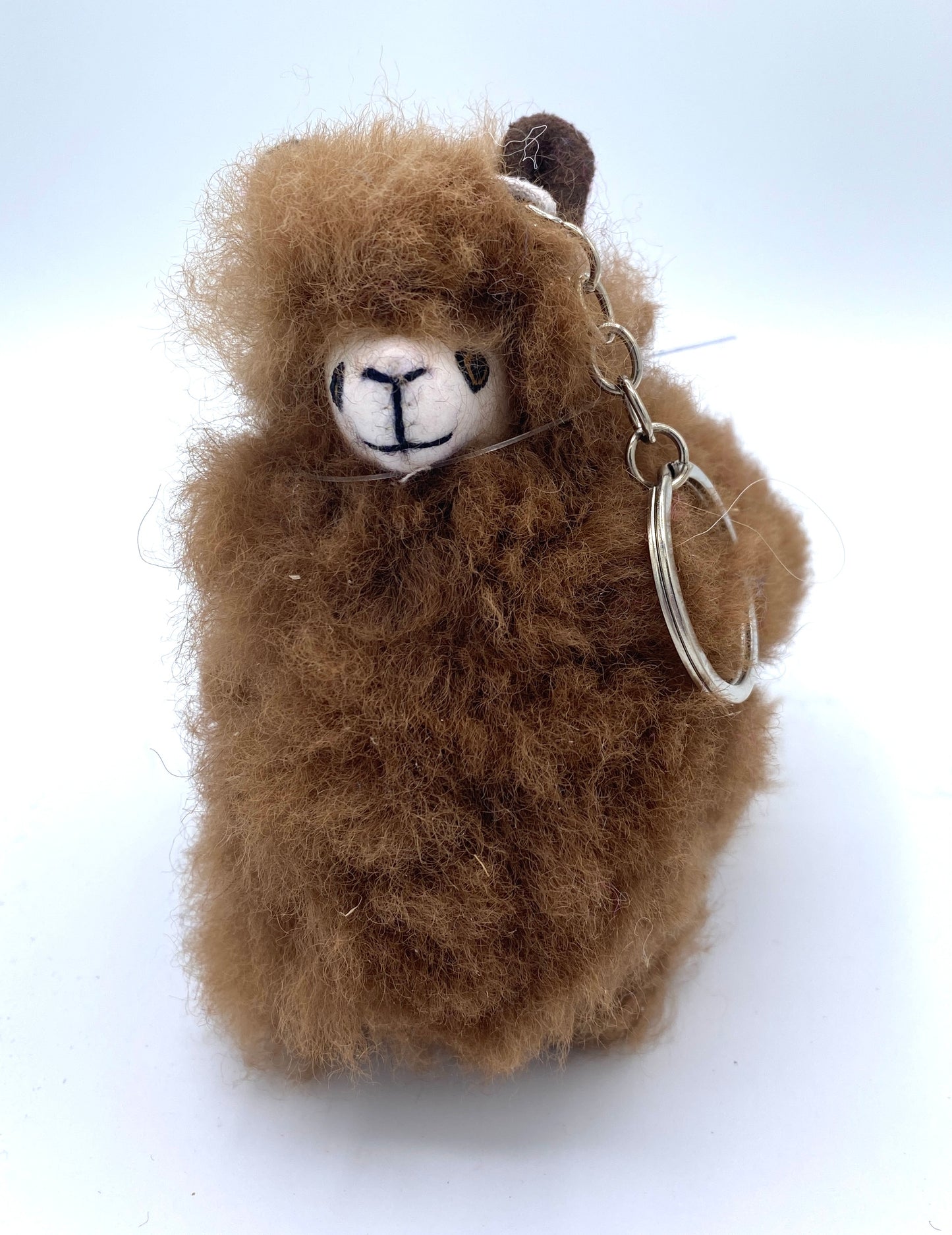 Alpaca Fur Figure Keychain - 4.5” - Natural