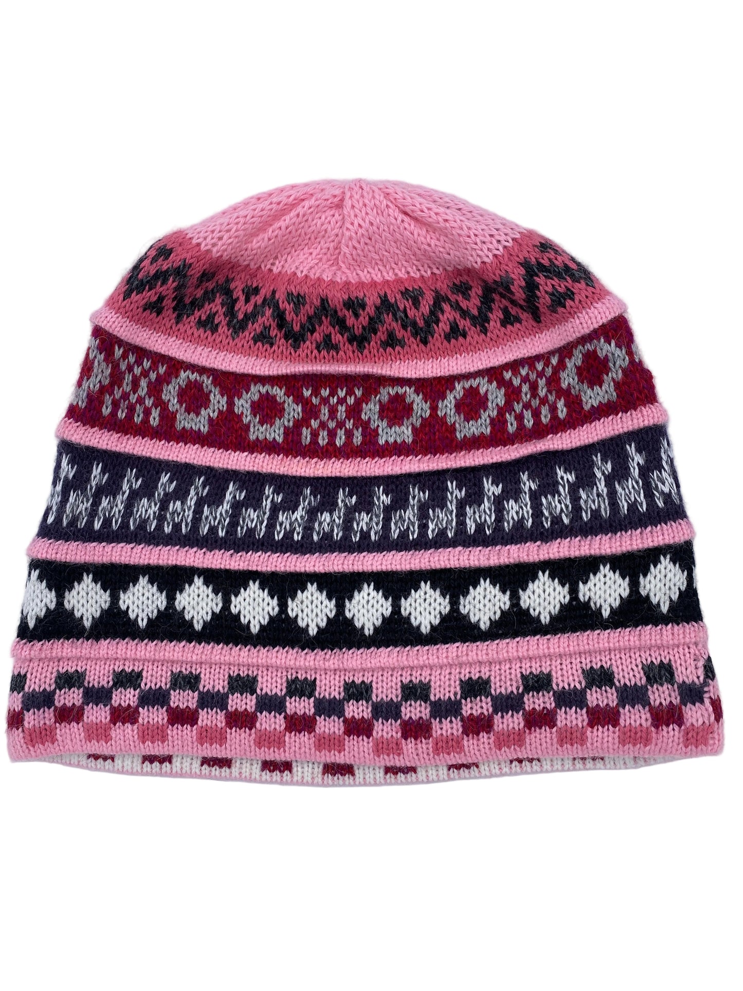 Reversible Baby Alpaca Hat with Multicolor design