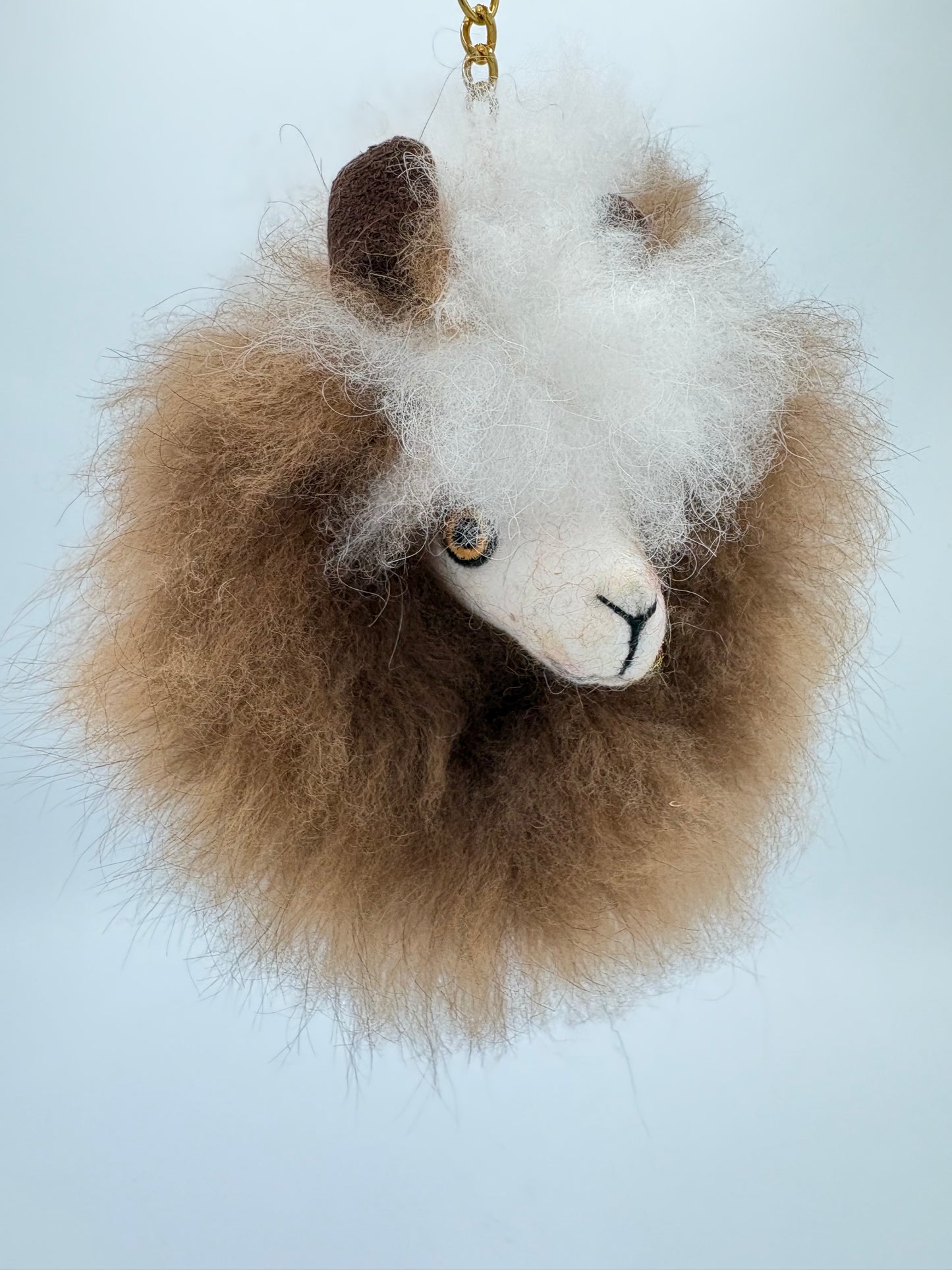 Alpaca Fur Figure PomPom Keychain