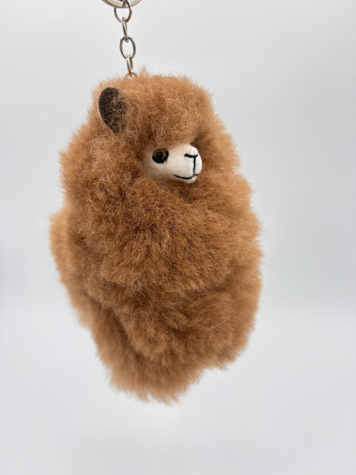 Alpaca Fur Figure Keychain - 4.5” - Natural