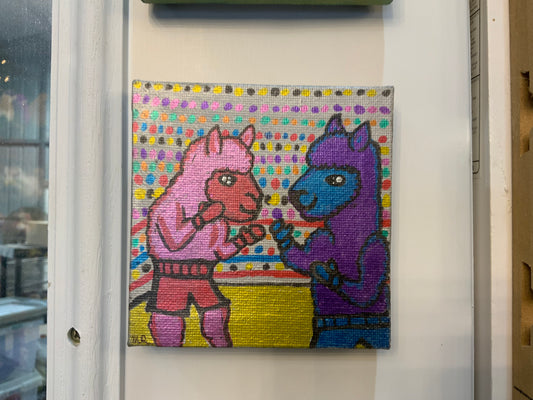 “Red v Blue” Magnetic Canvas Painting