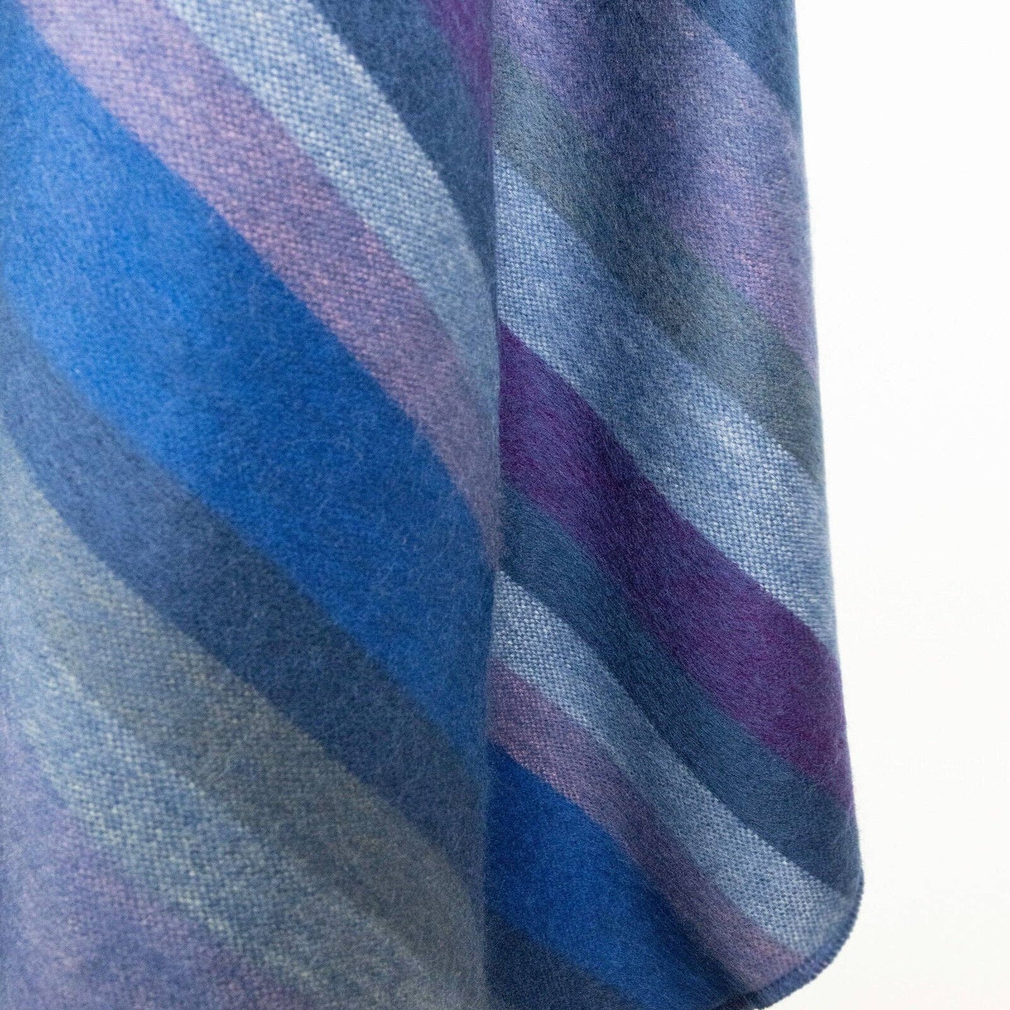 Morona - Baby Alpaca Wool Blanket  - Queen 96 x 68 in - Oceanic Blues - Varied Blue Tones