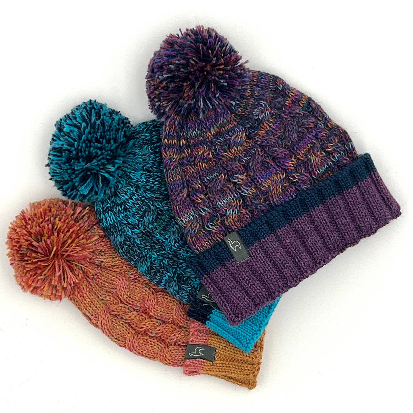 NEW! Kid's Alpaca Beanie Hat - Braided - Violet Vortex