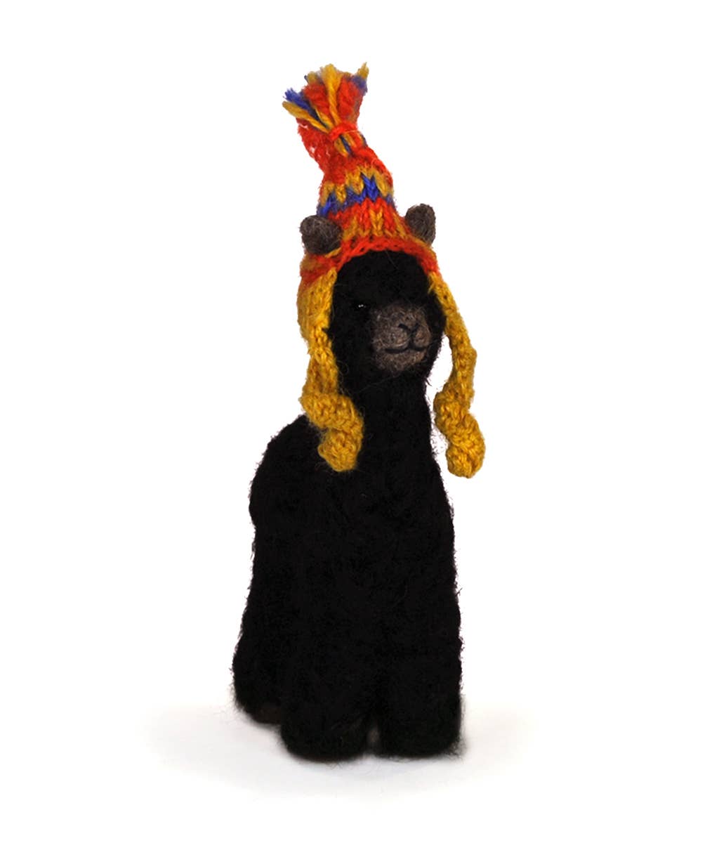 Felt Cria Alpaca: Sculpture Ornament Holiday Decor