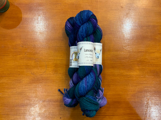 Lancelot 3ply worsted stripe dyed jewel tones %100 Alpaca