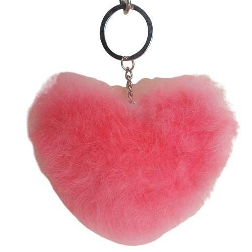 Heart Shaped Alpaca Fur Keychain