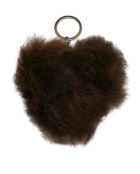 Heart Shaped Alpaca Fur Keychain