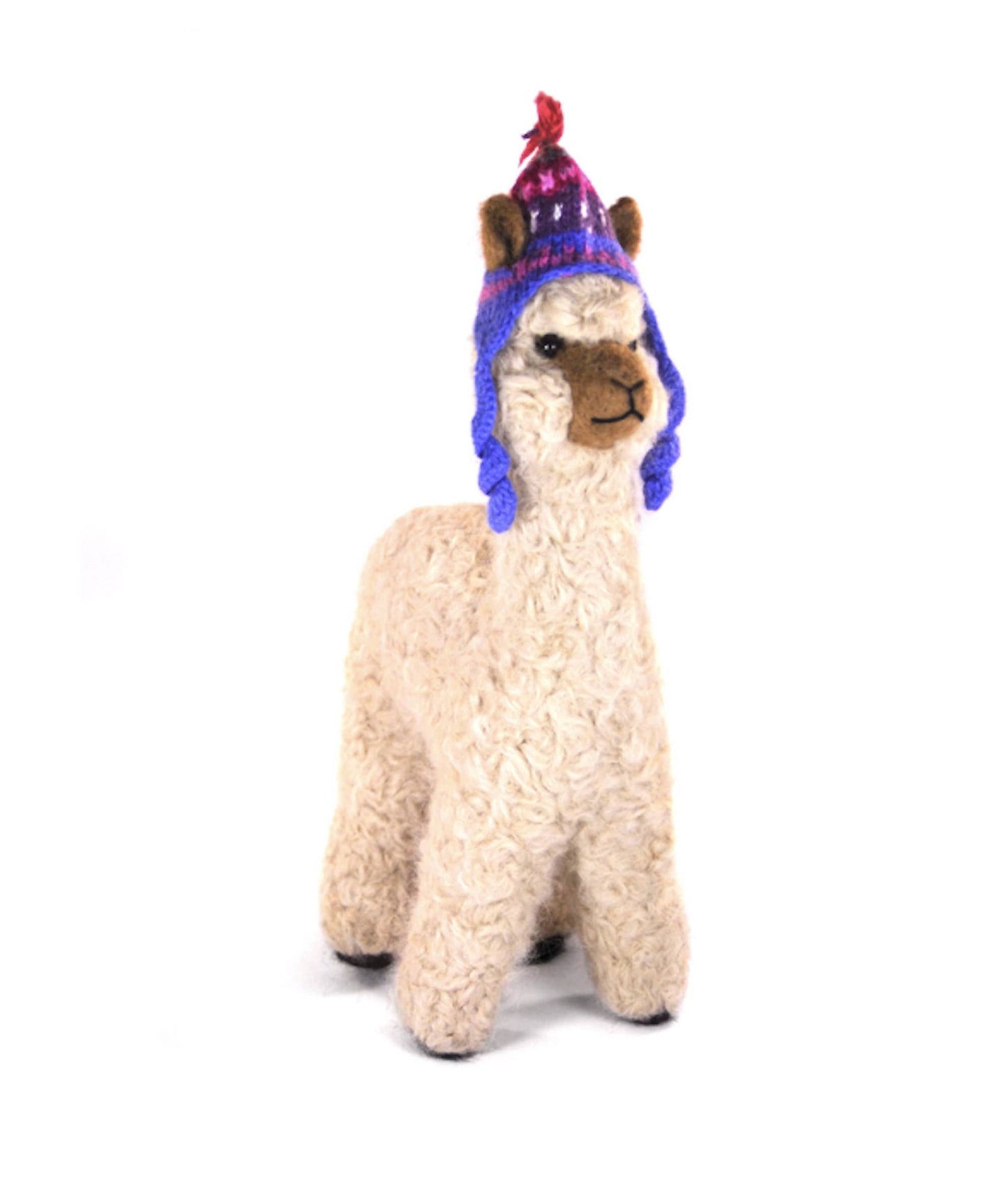 Felted Herdsire 12” Huacaya Alpaca Decor: Handmade Sculpture