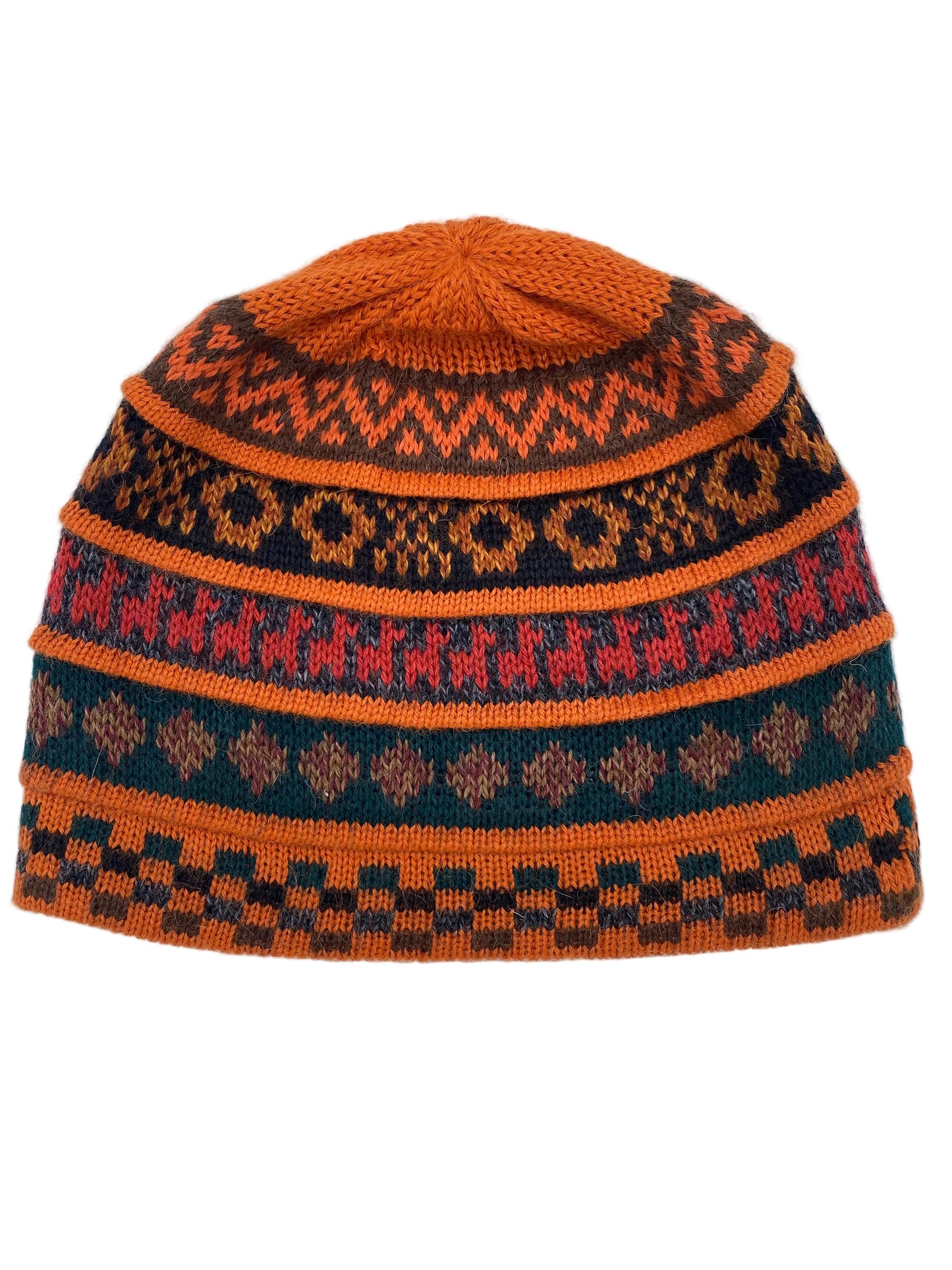 Reversible Baby Alpaca Hat with Multicolor design