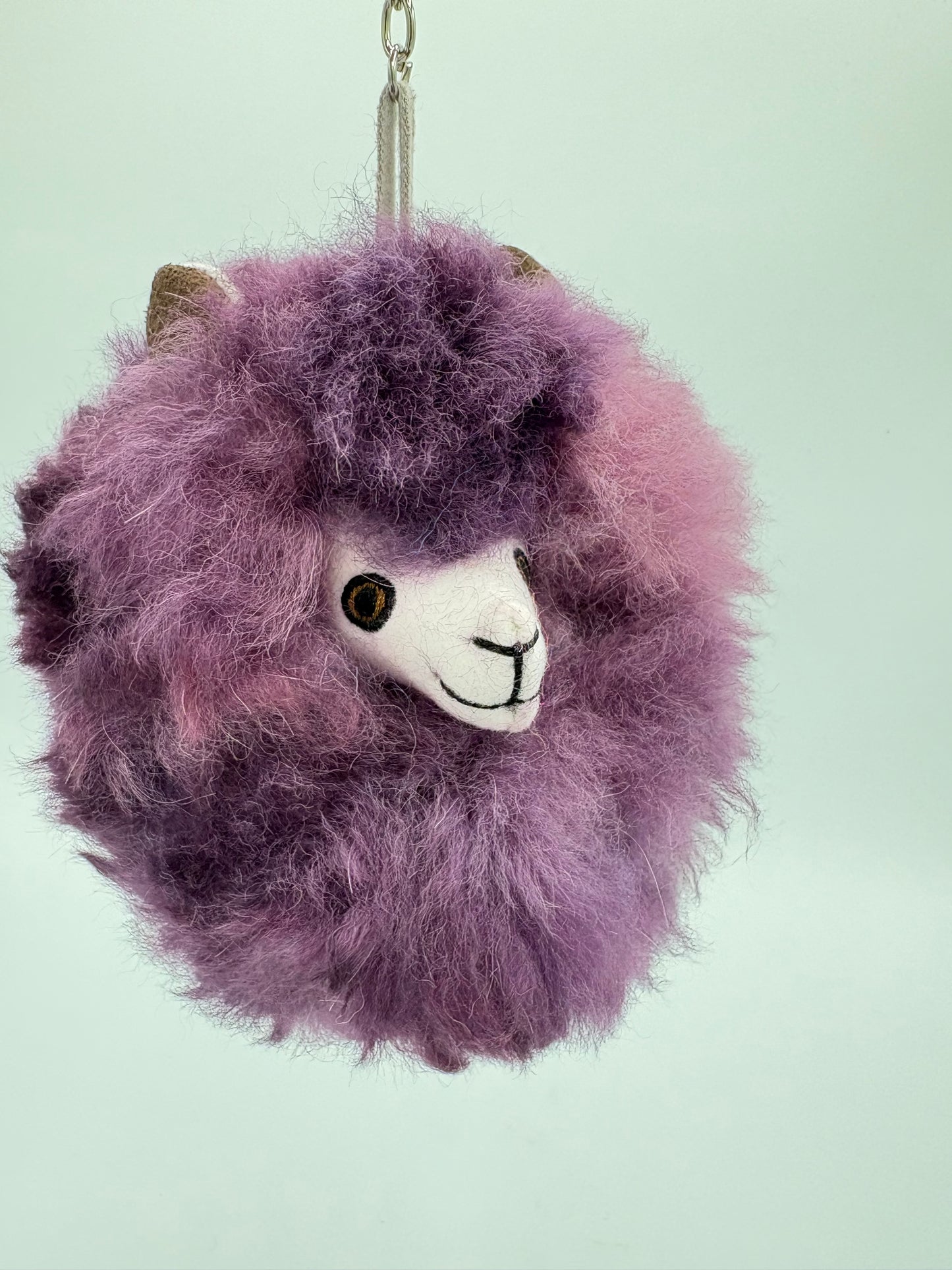 Alpaca Fur Figure PomPom Keychain