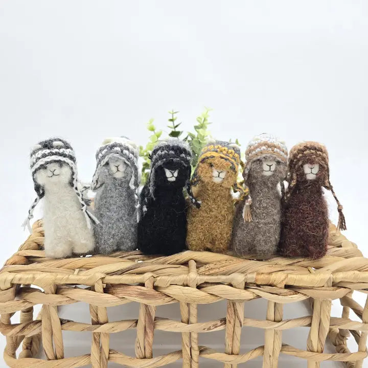 Needle Felted Alpaca Figure