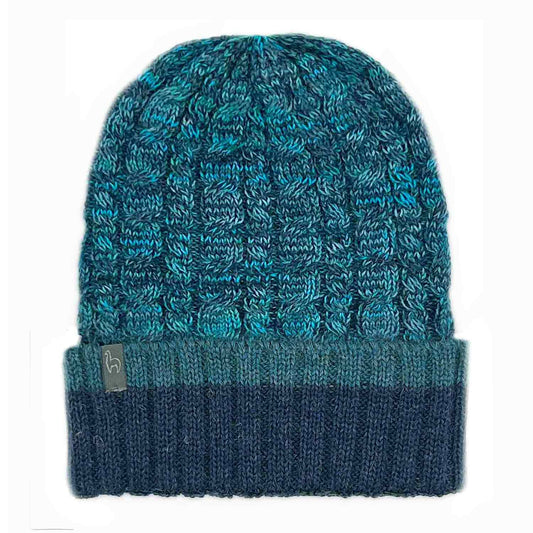 NEW! Alpaca Beanie - Braided - Ocean Drift