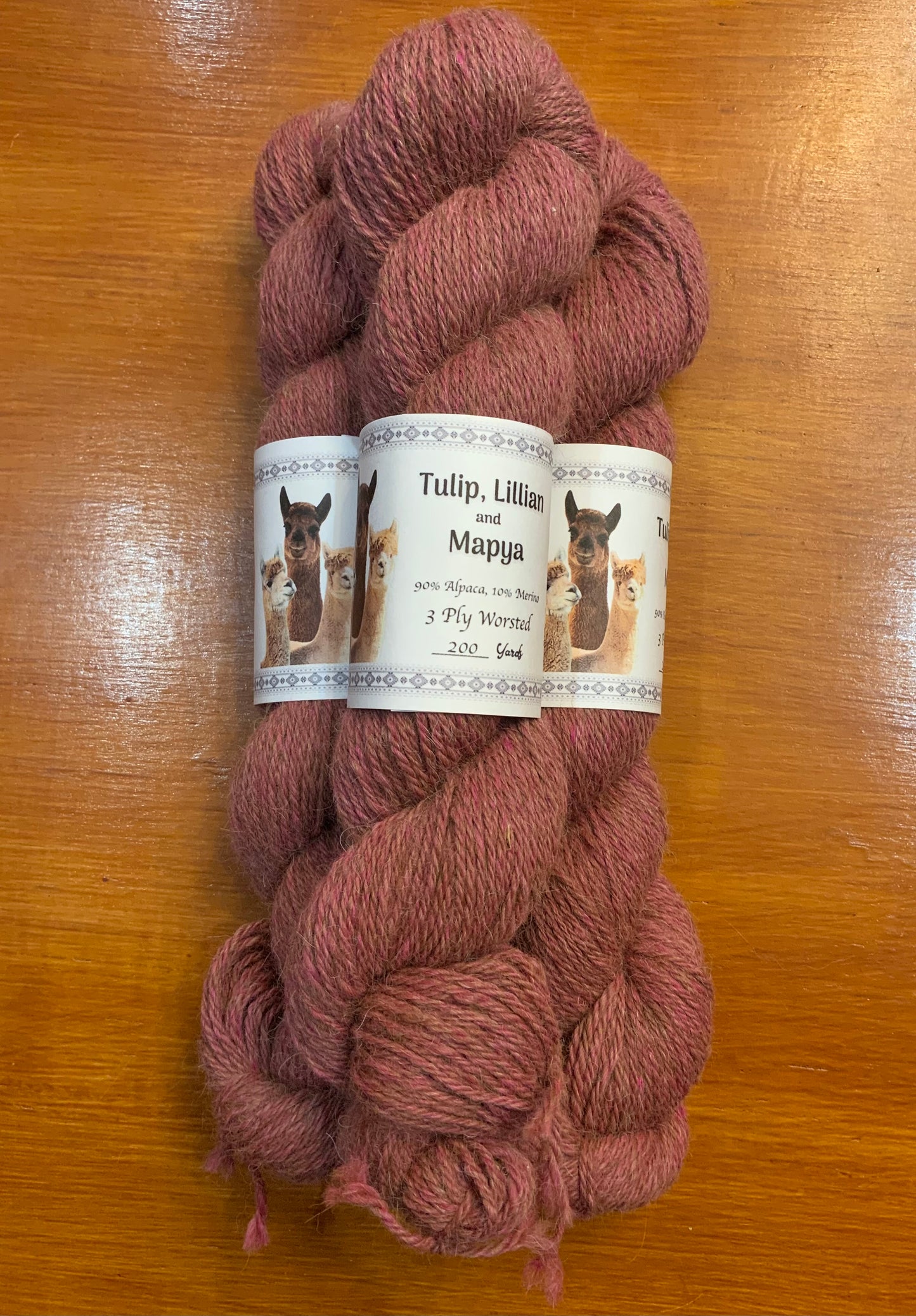 Tulip, Lillian, Mapya 3ply worsted. 10% merino