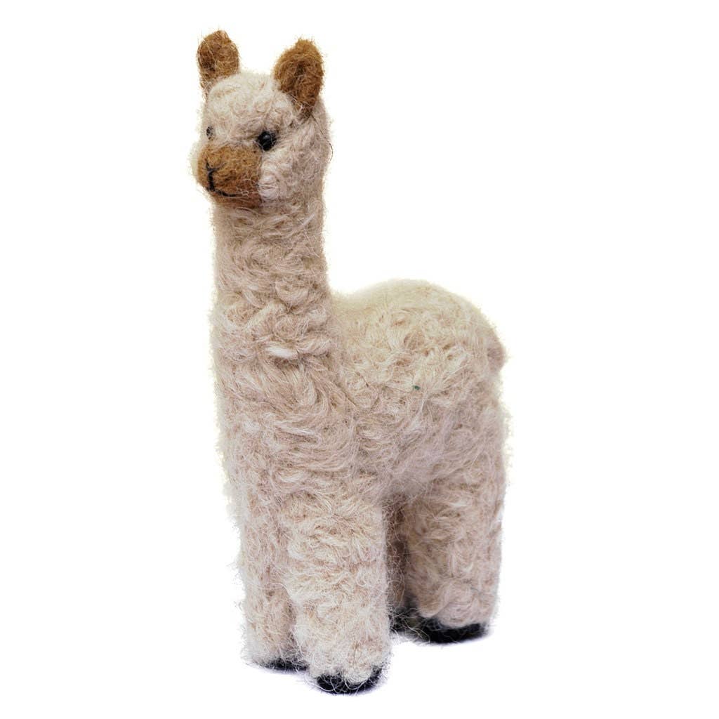 Felt Cria Alpaca: Sculpture Ornament Holiday Decor