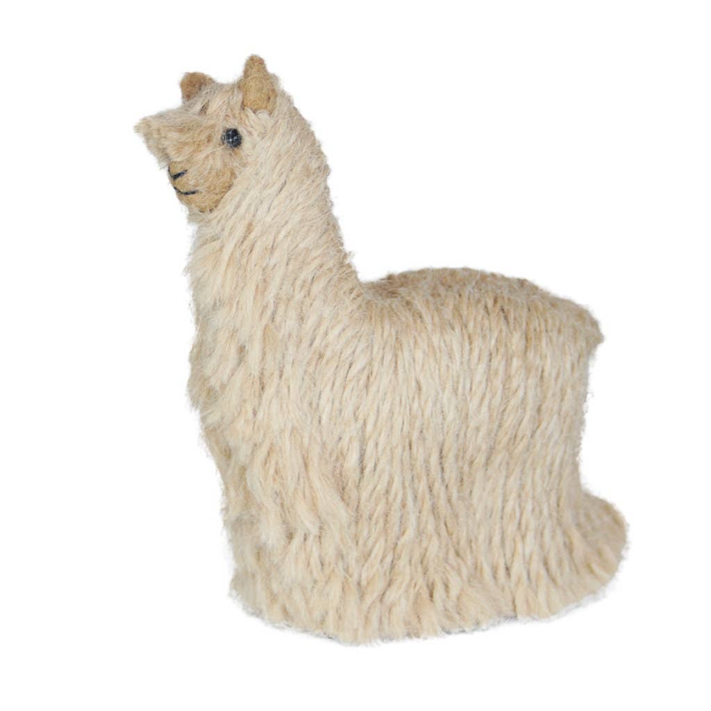 Felted Cria Suri 5.5” Alpaca Decor: Handmade Sculpture