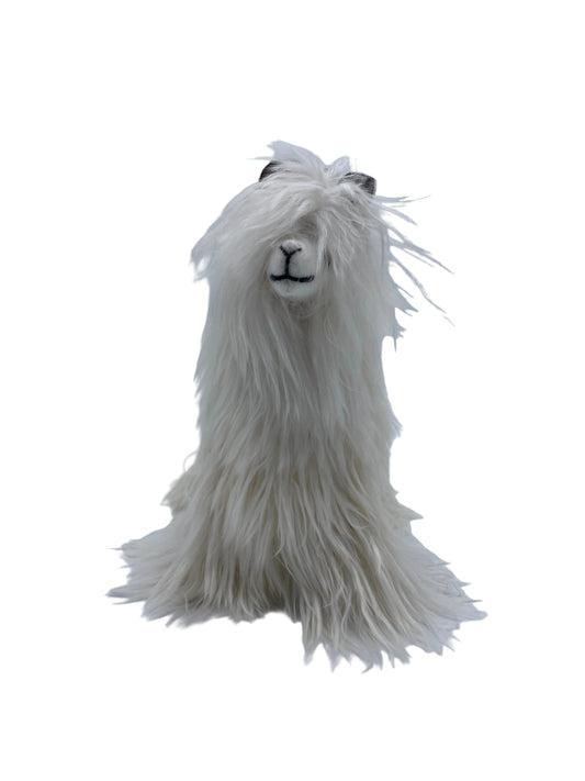 Natural Color Suri Alpaca Fur Doll Plush Toy 8" Soft Stuffed